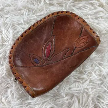 IBIZA 이비자 파우치 가죽 컷워크 브라운