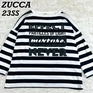 23SS 새상품급 ZUCCA 타이포그래피 롱T 티셔츠 보더