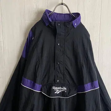 구제 의류 리복 센터 자수 로고 하프 지퍼 나일론 자켓 90's