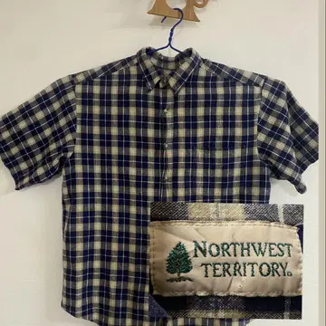 90년대 빈티지 체크 반팔 셔츠 NORTHWEST TERRITORY