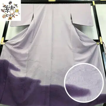 MK-1610 이로도메소데 풍경 무늬 분할 염색 연보라색 톨 사이즈