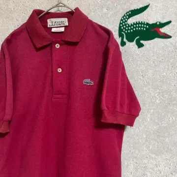 80s IZOD 라코스테 피케 셔츠 남성용 반팔 구제 의류 원 포인트