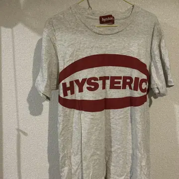 HYSTERIC 로고 프린트 티셔츠 그레이