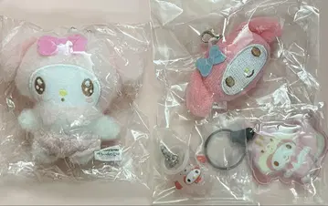 산리오 마이멜로디 봉제 인형 참 라떼 곰 메지루시 액세서리 라이트