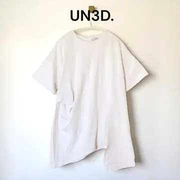 UN3D. 안스 리드 티셔츠 변형 화이트 비대칭
