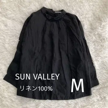 SUN VALLEY 선 밸리 린넨 100% 셔츠/블라우스 블랙 M