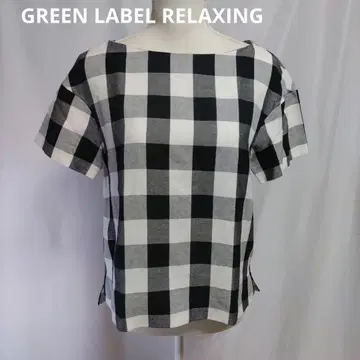GREEN LABEL RELAXING 옥스 체크 풀오버 블라우스