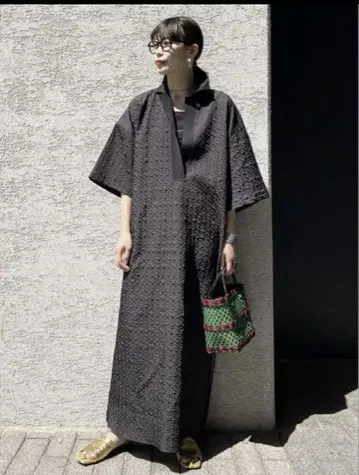 Cityshop 폴로 롱 원피스 블랙 38
