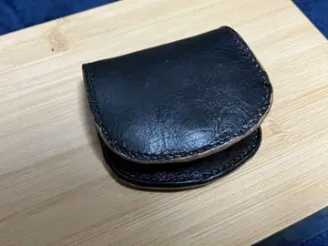 말발굽 모양의 가죽 코인 케이스 핸드메이드 가죽 공예 블랙