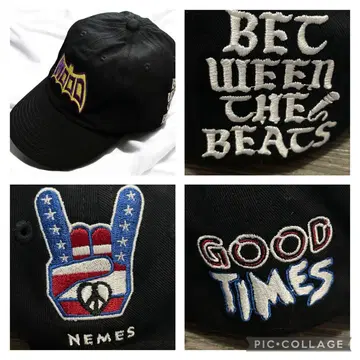 레어 비교적 새상품급 NEMES 멀티 로고 자수 캡 블랙 네메스 검정