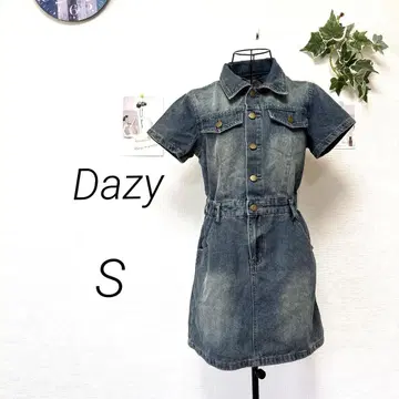 9303 Dazy 쉬인 반팔 데님 원피스 S 캐주얼