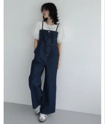 Re:EDIT 슬림하고 다리가 길어 보이는 코튼 데님 베어 올인원