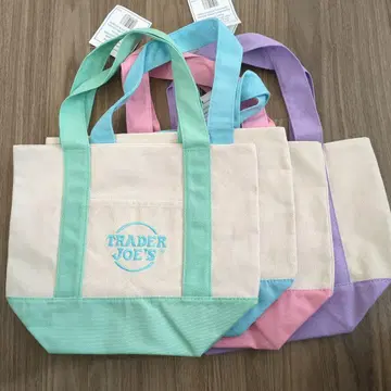 TRADER JOE'S 컬러풀 토트백 4세트