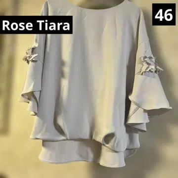 새상품급 빅 사이즈 46 로즈 티아라 플라워 모티브 풀오버