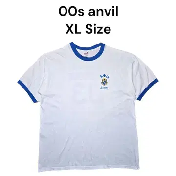 00s anvil 빅 프린트 링거 티셔츠 XL 올드 잉글리시