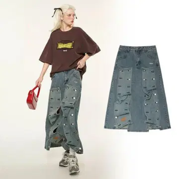 MAMC 데님 롱 스커트