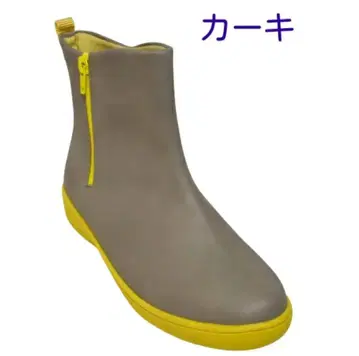 카키 지퍼가 달린 숏부츠