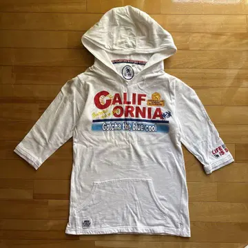 Gotcha surf 후드 부착 화이트 후드티 L