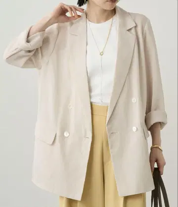 Loungedress 린넨 라이크 시어 자켓 아이보리