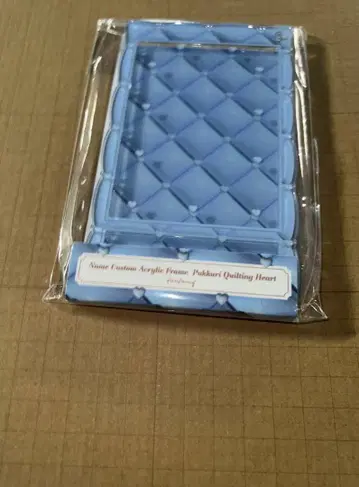 후쿠야 푹신한 퀼팅 하트 블루 이름 커스텀 아크릴 프레임