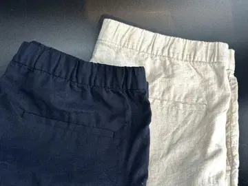 린넨 팬츠 H&M 네이비 베이지 2색 세트 미사용 미니멀리스트 90