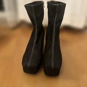블랙 데님 플랫폼 부츠