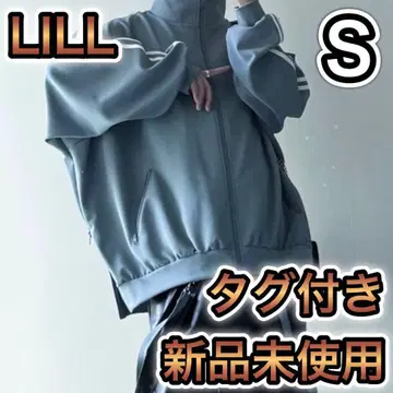 LILL 트랙 자켓 저리 블루 그레이 S 벌룬 스카이블루