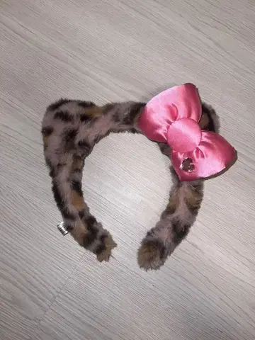 레오파드 무늬 키티 머리띠