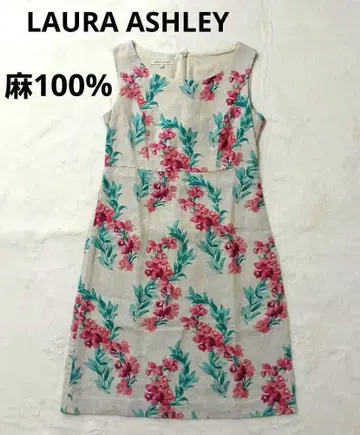 LAURA ASHLEY 린넨 100% 로라 애슐리 꽃무늬 린넨 원피스