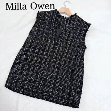 Mila Owen 미라 오웬 트위드 베스트 블랙 세레모니 포멀