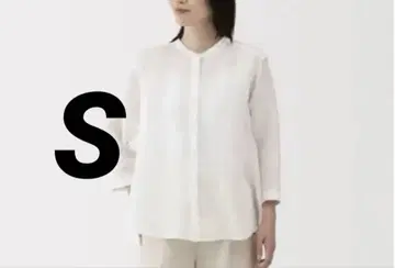 MUJI 이번 시즌 여성 린넨 워싱 7부 소매 블라우스