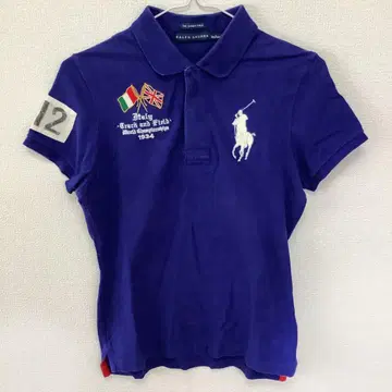 RALPH LAUREN 빅 포니 국기 자수 피케 셔츠 로고 이탈리아