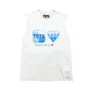 TSTS 스캘럽 엣지 슬리브리스 티셔츠