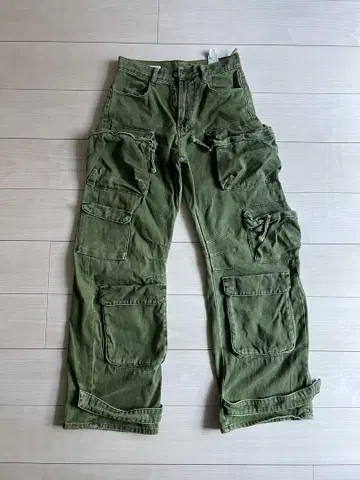 ZARA 유틸리티 포켓 데님 카고 팬츠 카키 29