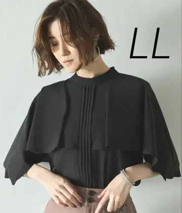 루일 에 부티크 [새상품급] 핀턱 케이프 스탠드 카라 블라우스 XL