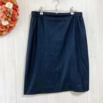 그린 라벨 릴랙싱 미디 스커트 네이비 XL 허리밴딩