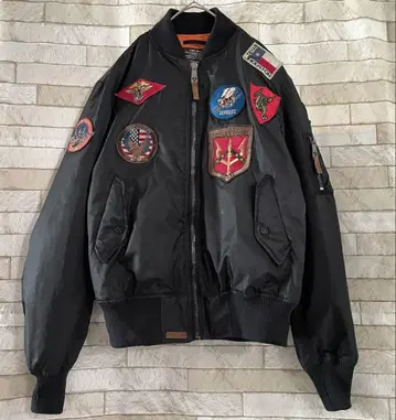 TOP GUN 탑건 MA-1 플라이트 자켓 와펜 블랙 M