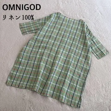 OMNIGOD 옴니갓 린넨 체크 원피스 루즈핏