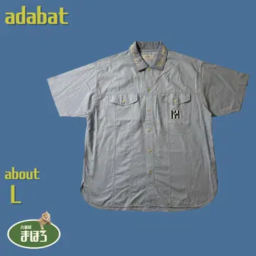 아다바트 adabat 반팔 셔츠 애니멀 와펜 개 로고 데님 워크
