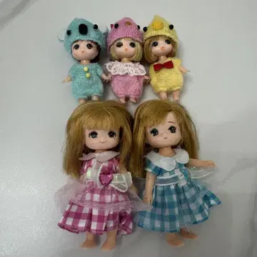 리카짱 인형 3개 쌍둥이 카코짱, 미쿠짱, 겐군, 미키짱, 마키짱