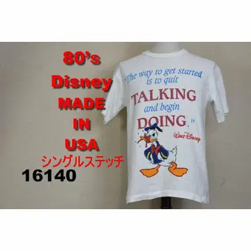 도날드 80s 티셔츠 USA제 싱글 스티치 염색 프린트 디즈니