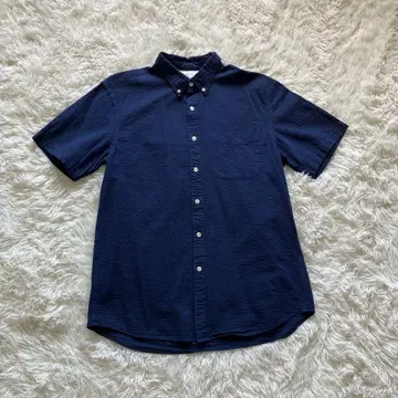 MUJI 무인양품 시어서커 반팔 셔츠 면 100% XL