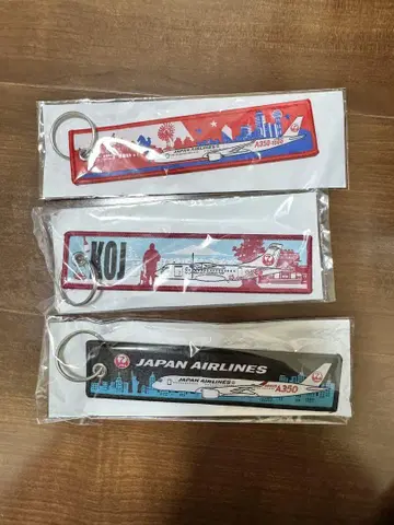 일본항공 A350 JAL 플라이트 태그 키링 참 3개 세트