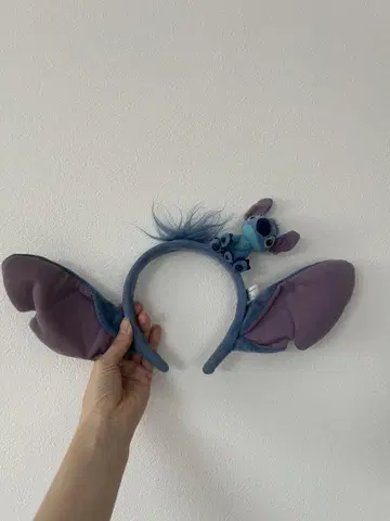 디즈니 머리띠 스티치 봉제 인형 파랑