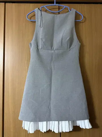 자라 콤비 포플린 숏 원피스 그레이