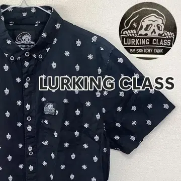 LURKING CLASS 해골 스컬 올 패턴 반팔 셔츠 버튼 다운