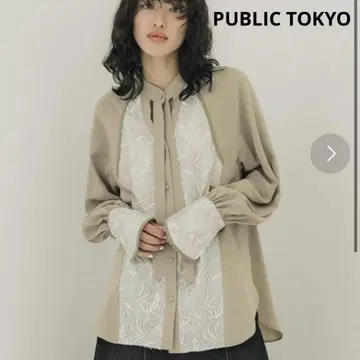 PUBLIC TOKYO 노카라 블라우스 보타이 새상품급