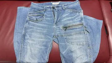 아비렉스 타입 블루 스트레치 데님 7 포켓 카고 청바지 L