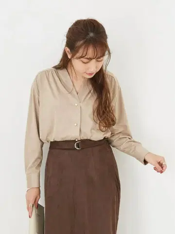 cohina 스웨이드 스키퍼 블라우스 코히나