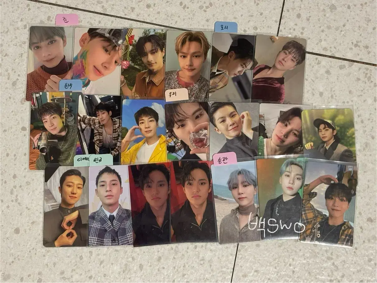 세븐틴 포카20장 일괄 양도|원우 민규 우지 호시 승관 준 디에잇